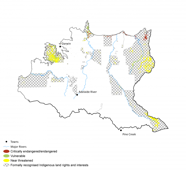 Intersection of Indigenous land rights and threatened species