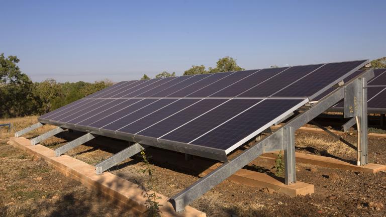 Solar panels at the camping grounds in the Mornington Wildlife Sanctuary