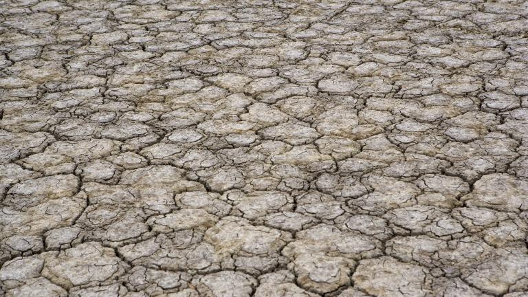 Close up of the dried mud area of the Mutton Hole wetland area in Normanton just prior to the wet season